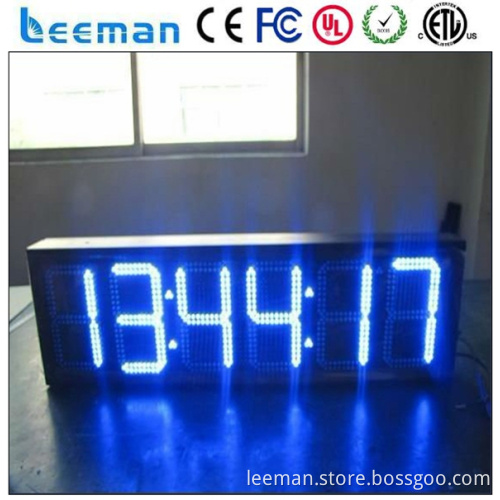 blue led wall clock gym digital countdown timer led time and temperature signs